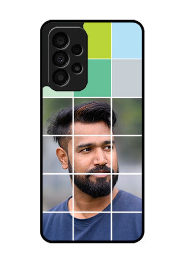 Galaxy A33 5G Photo Printing on Glass Case - with white box pattern