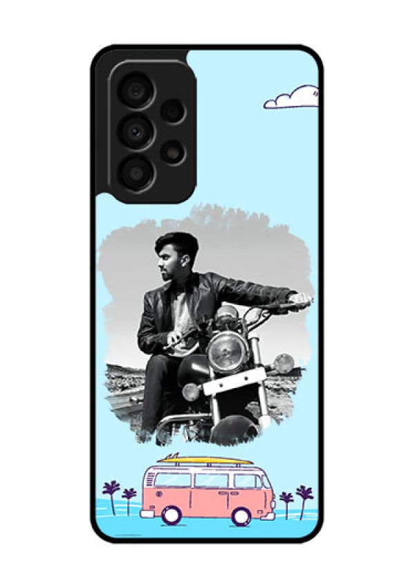 Galaxy A33 5G Photo Printing on Glass Case - Travel & Adventure Design