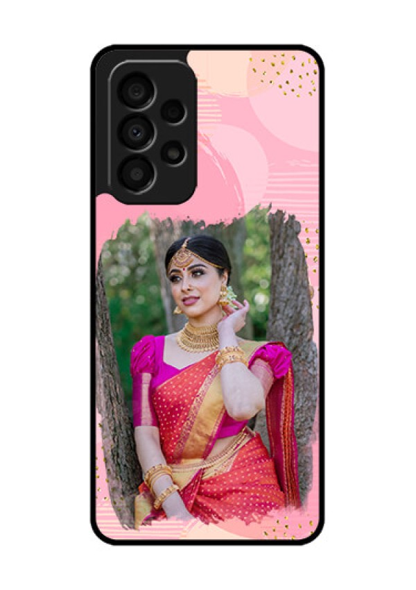 Galaxy A33 5G Personalized Glass Phone Case - Gold Glitter Splash Design
