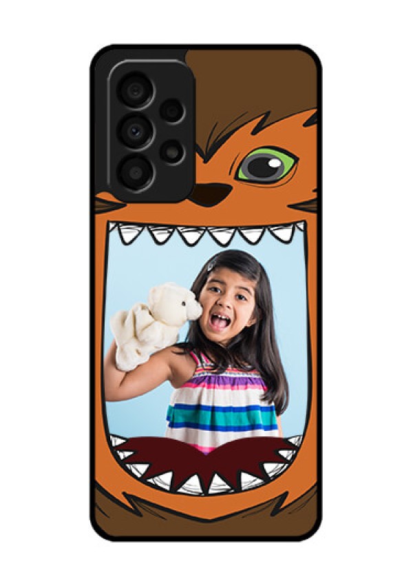 Galaxy A33 5G Photo Printing on Glass Case - Owl Monster Back Case Design