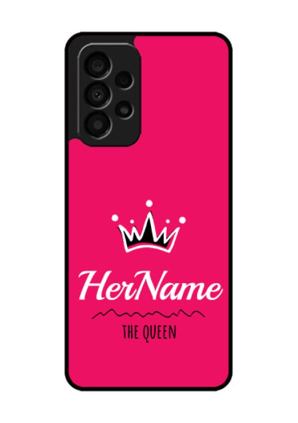 Galaxy A33 5G Glass Phone Case Queen with Name