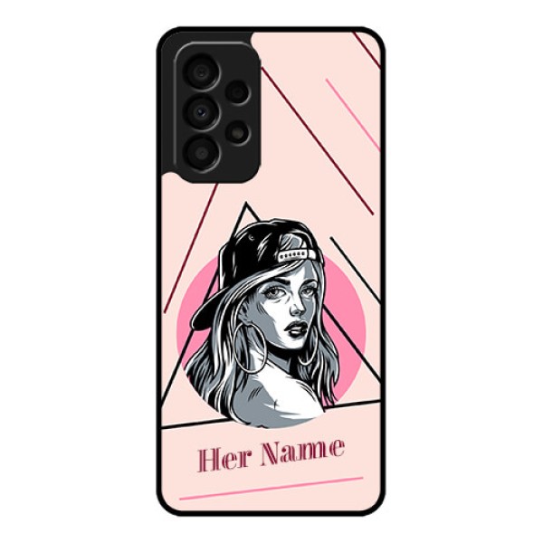 Galaxy A33 5G Personalized Glass Phone Case - Rockstar Girl Design
