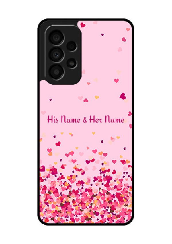 Galaxy A33 5G Photo Printing on Glass Case - Floating Hearts Design