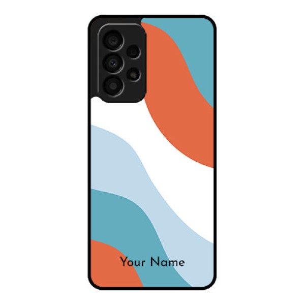 Galaxy A33 5G Custom Glass Mobile Case - coloured Waves Design