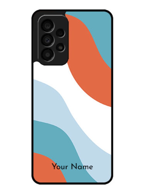 Custom Galaxy A33 5G Custom Glass Mobile Case - coloured Waves Design