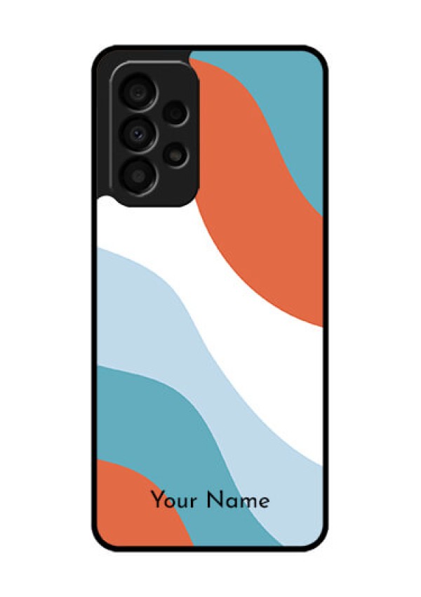 Galaxy A33 5G Custom Glass Mobile Case - coloured Waves Design