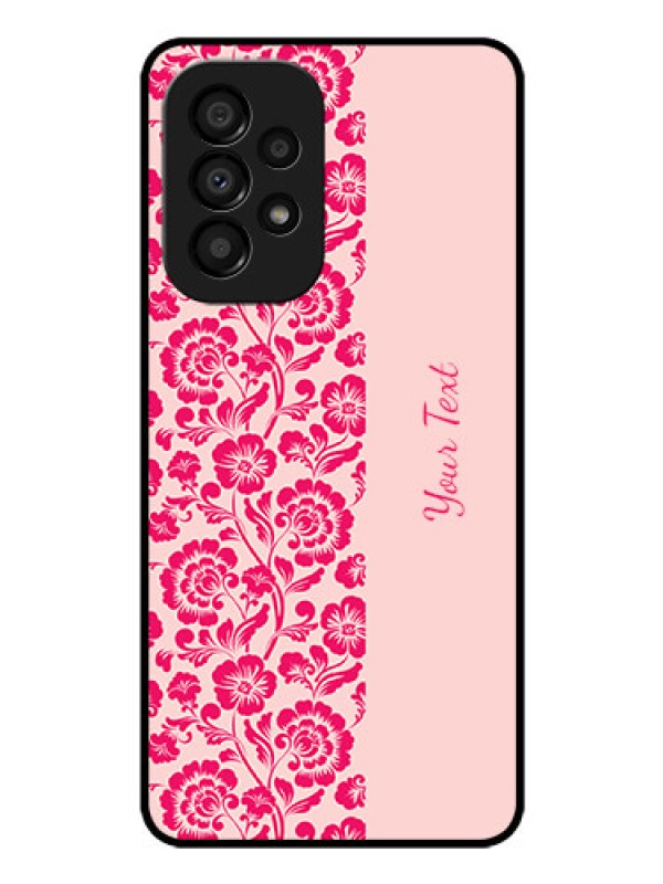 Custom Galaxy A33 5G Custom Glass Phone Case - Attractive Floral Pattern Design