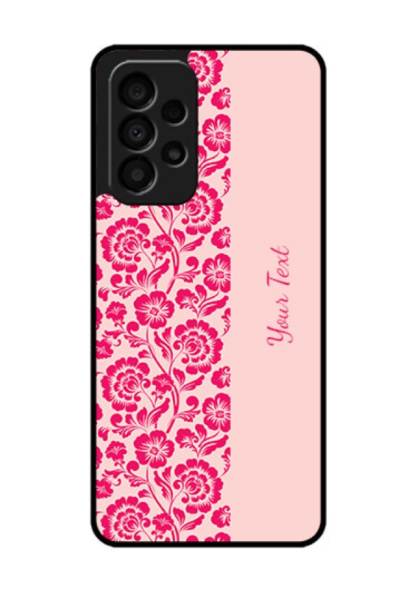 Galaxy A33 5G Custom Glass Phone Case - Attractive Floral Pattern Design