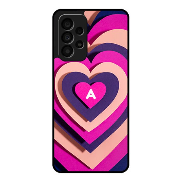 Galaxy A33 5G Custom Glass Mobile Case - Cute Heart Pattern Design Galaxy A33 5G Custom Glass Mobile Case - Cute Heart Pattern Design