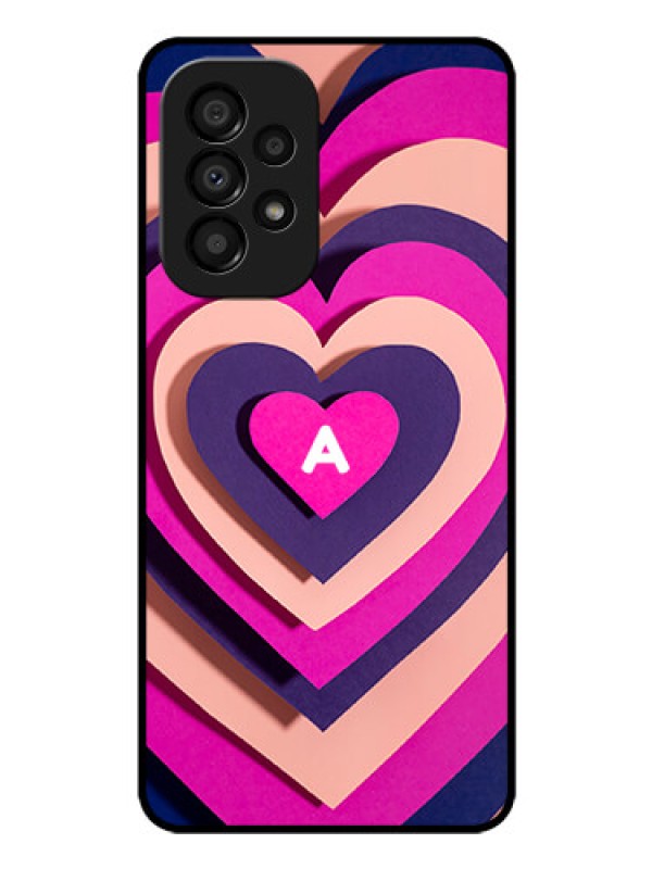 Custom Galaxy A33 5G Custom Glass Mobile Case - Cute Heart Pattern Design