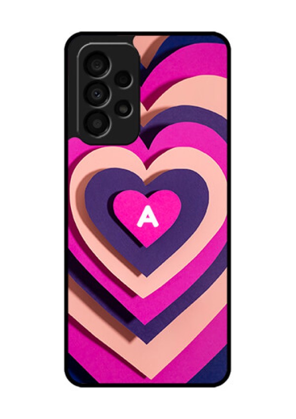 Galaxy A33 5G Custom Glass Mobile Case - Cute Heart Pattern Design