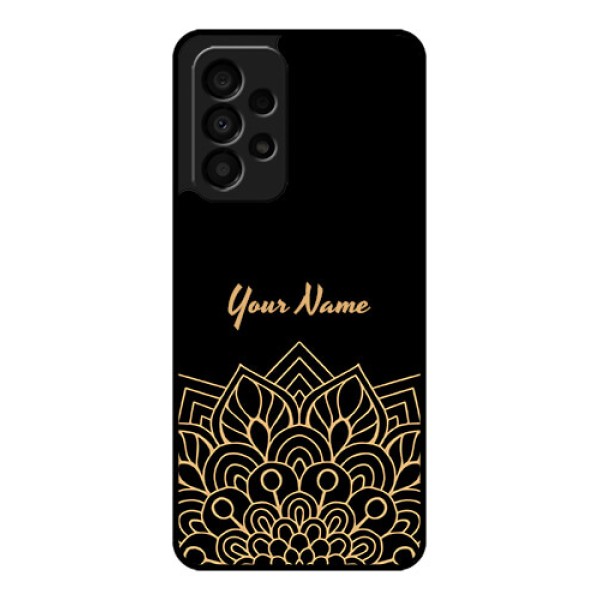 Galaxy A33 5G Custom Glass Phone Case - Golden mandala Design