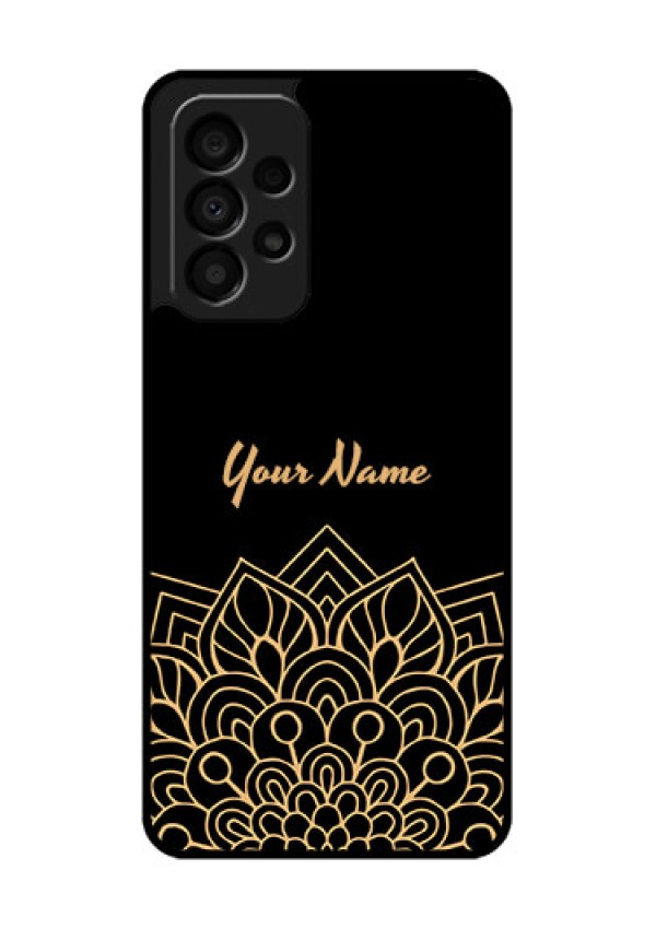 Galaxy A33 5G Custom Glass Phone Case - Golden mandala Design