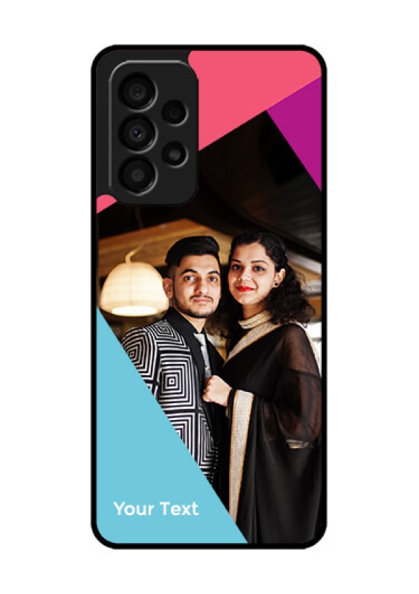 Galaxy A33 5G Custom Glass Mobile Case - Stacked Triple colour Design