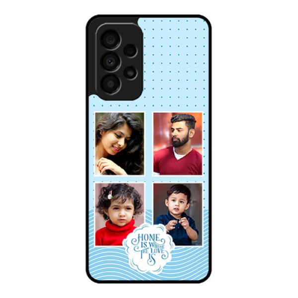 Galaxy A33 5G Custom Glass Phone Case - Cute love quote with 4 pic upload Design Galaxy A33 5G Custom Glass Phone Case - Cute love quote with 4 pic upload Design