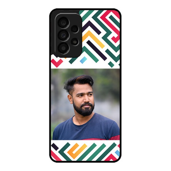Galaxy A33 5G Personalized Glass Phone Case - Colorful Maze Pattern Design Galaxy A33 5G Personalized Glass Phone Case - Colorful Maze Pattern Design