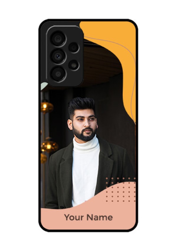 Galaxy A33 5G Personalized Glass Phone Case - Tri-coloured overlay design