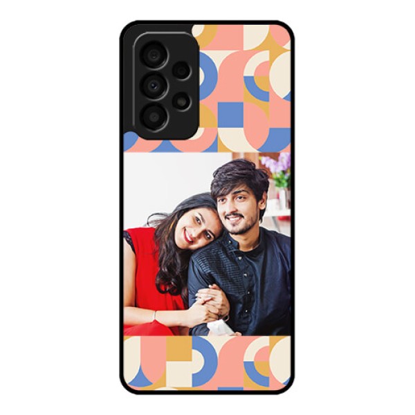 Galaxy A33 5G Photo Printing on Glass Case - Semi-circle Maze Pattern Design Galaxy A33 5G Photo Printing on Glass Case - Semi-circle Maze Pattern Design