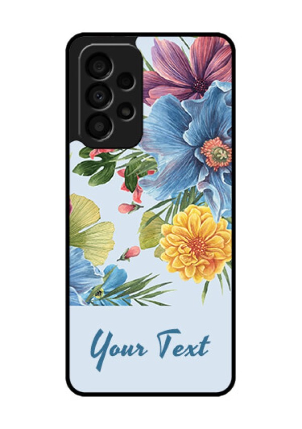 Galaxy A33 5G Custom Glass Mobile Case - Stunning Watercolored Flowers Painting Design