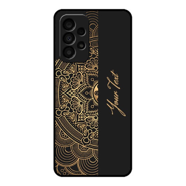 Galaxy A33 5G Photo Printing on Glass Case - Mandala art with custom text Design Galaxy A33 5G Photo Printing on Glass Case - Mandala art with custom text Design
