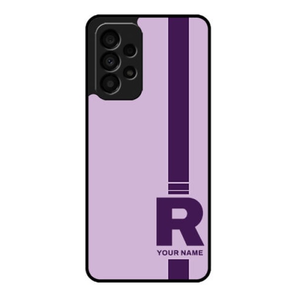 Galaxy A33 5G Photo Printing on Glass Case - Simple dual tone stripe with name Design Galaxy A33 5G Photo Printing on Glass Case - Simple dual tone stripe with name Design