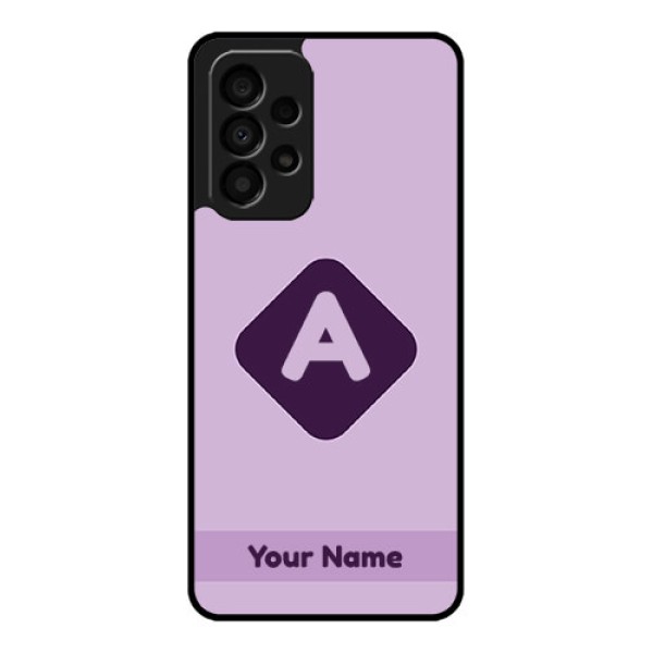 Galaxy A33 5G Custom Glass Mobile Case - Custom Letter in curved badge Design Galaxy A33 5G Custom Glass Mobile Case - Custom Letter in curved badge Design