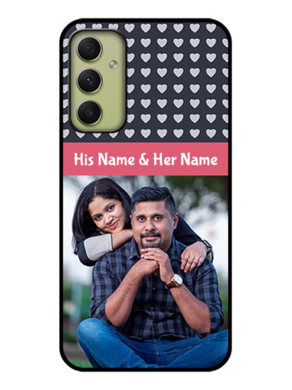 Custom Galaxy A34 5G Custom Glass Mobile Case - Love Symbols Design