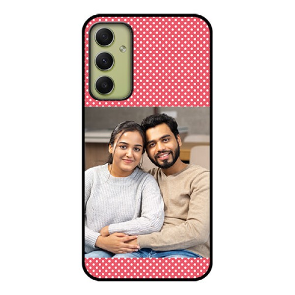Galaxy A34 5G Custom Glass Phone Case - White Dotted Design