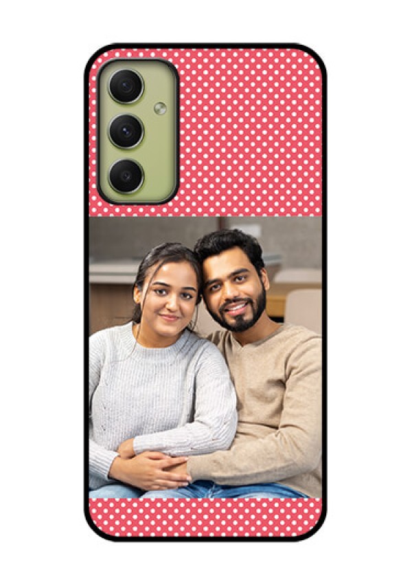 Galaxy A34 5G Custom Glass Phone Case - White Dotted Design