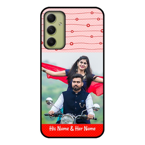 Galaxy A34 5G Personalized Glass Phone Case - Red Pattern Case Design Galaxy A34 5G Personalized Glass Phone Case - Red Pattern Case Design