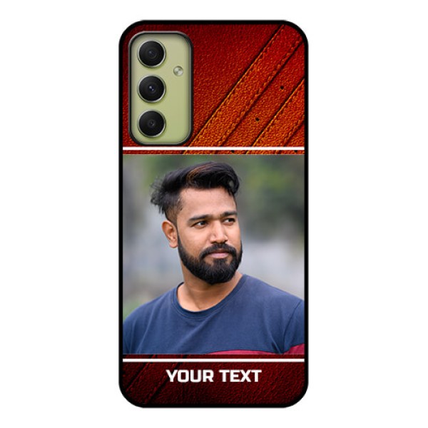 Galaxy A34 5G Personalized Glass Phone Case - Leather Phone Case Design