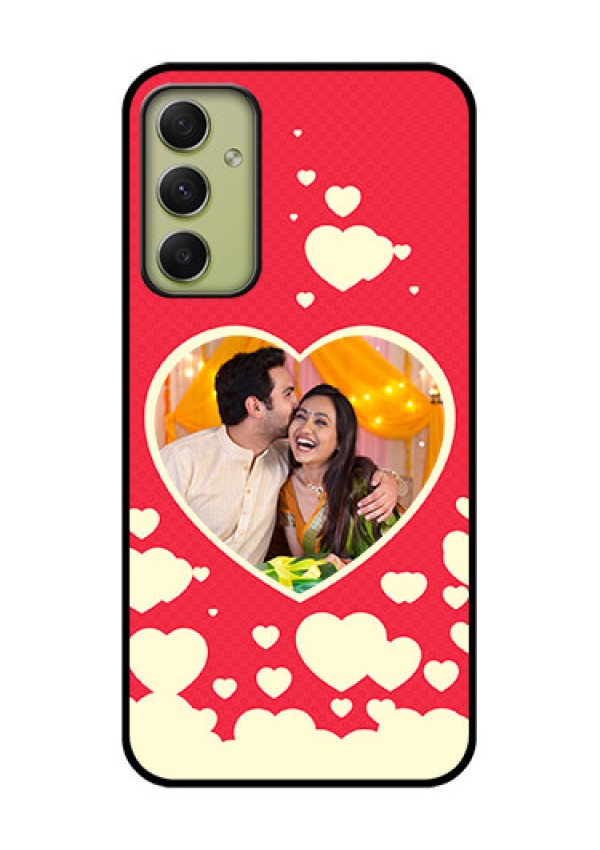 Galaxy A34 5G Custom Glass Mobile Case - Love Symbols Phone Cover Design
