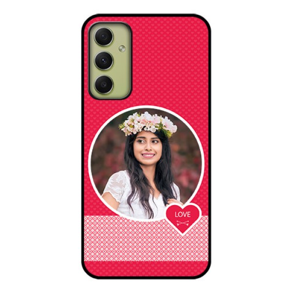 Galaxy A34 5G Personalised Glass Phone Case - Pink Pattern Design Galaxy A34 5G Personalised Glass Phone Case - Pink Pattern Design