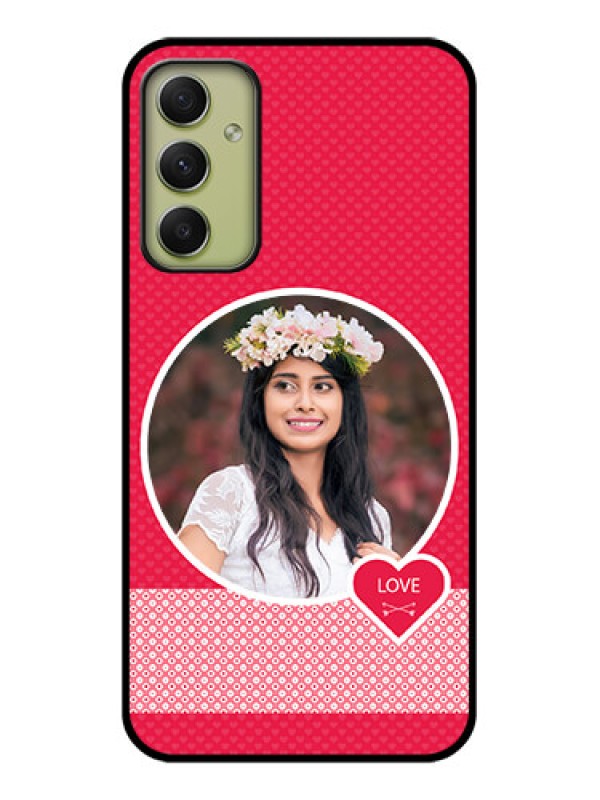 Custom Galaxy A34 5G Personalised Glass Phone Case - Pink Pattern Design