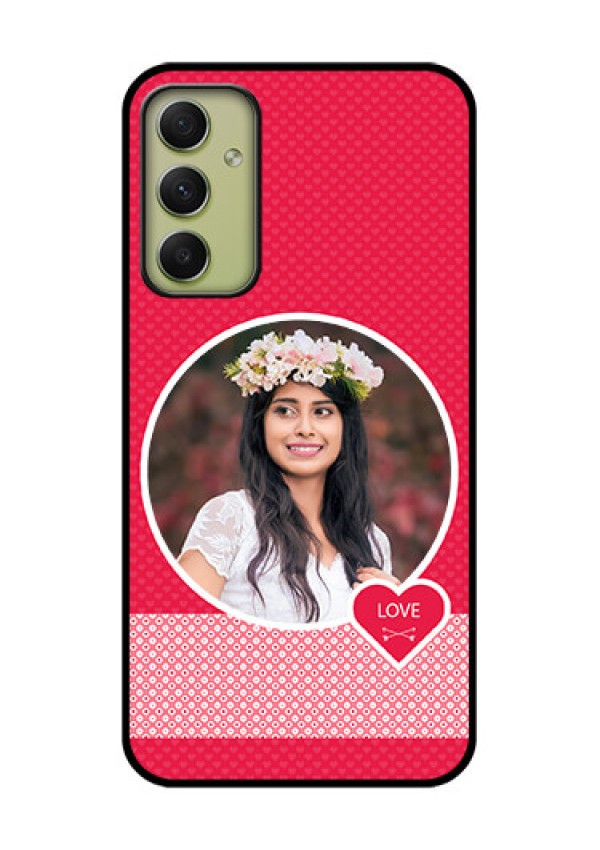 Galaxy A34 5G Personalised Glass Phone Case - Pink Pattern Design