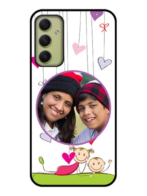 Custom Galaxy A34 5G Photo Printing on Glass Case - Cute Kids Phone Case Design