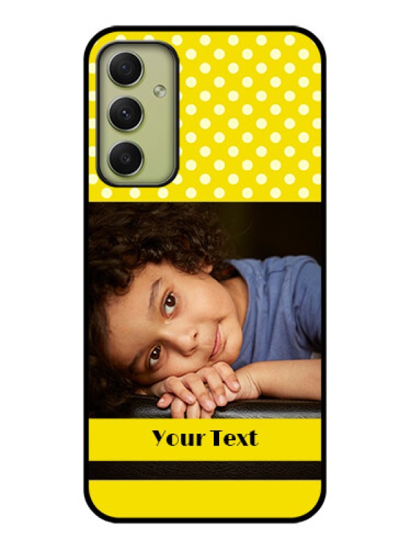 Custom Galaxy A34 5G Custom Glass Phone Case - Bright Yellow Case Design