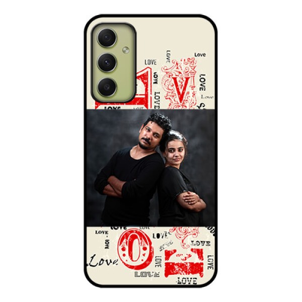 Galaxy A34 5G Photo Printing on Glass Case - Trendy Love Design Case
