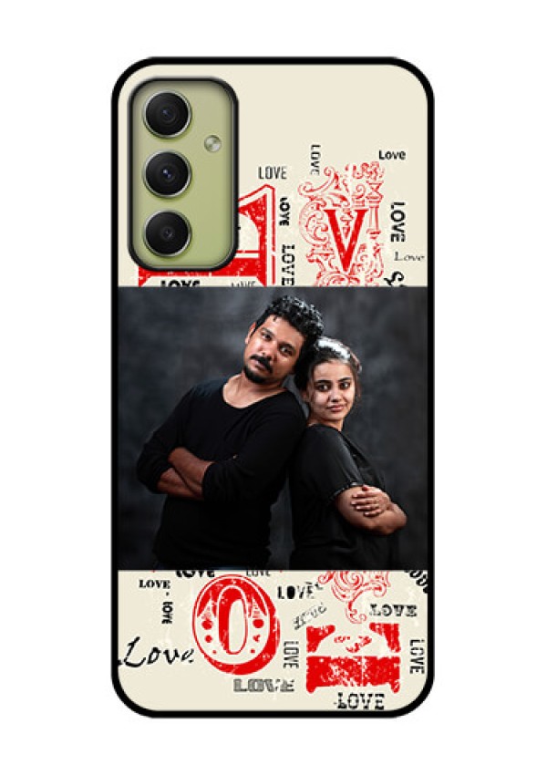 Galaxy A34 5G Photo Printing on Glass Case - Trendy Love Design Case
