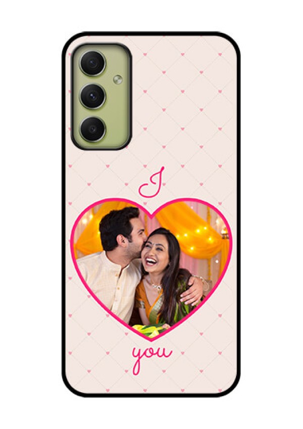 Galaxy A34 5G Custom Glass Mobile Case - Heart Shape Design