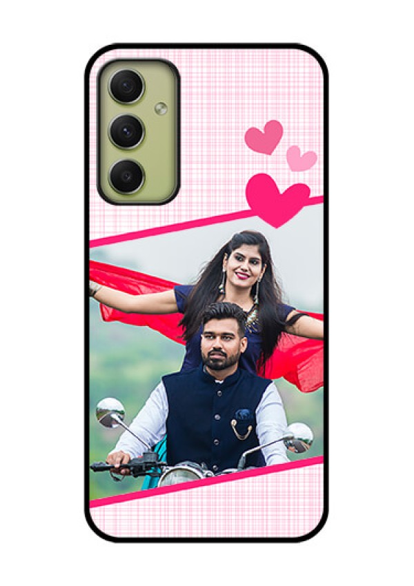 Galaxy A34 5G Custom Glass Phone Case - Love Shape Heart Design