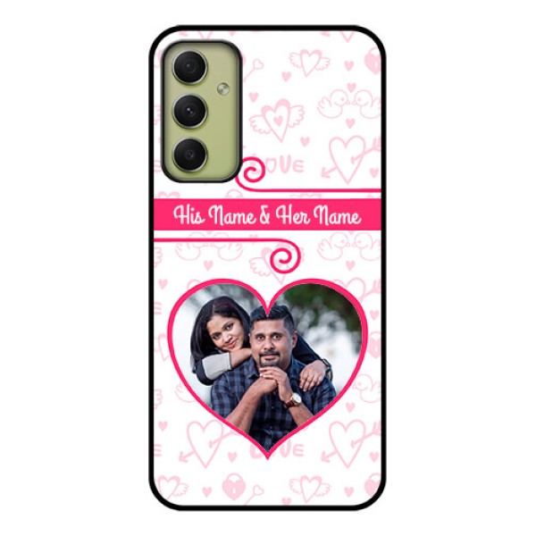 Galaxy A34 5G Personalized Glass Phone Case - Heart Shape Love Design