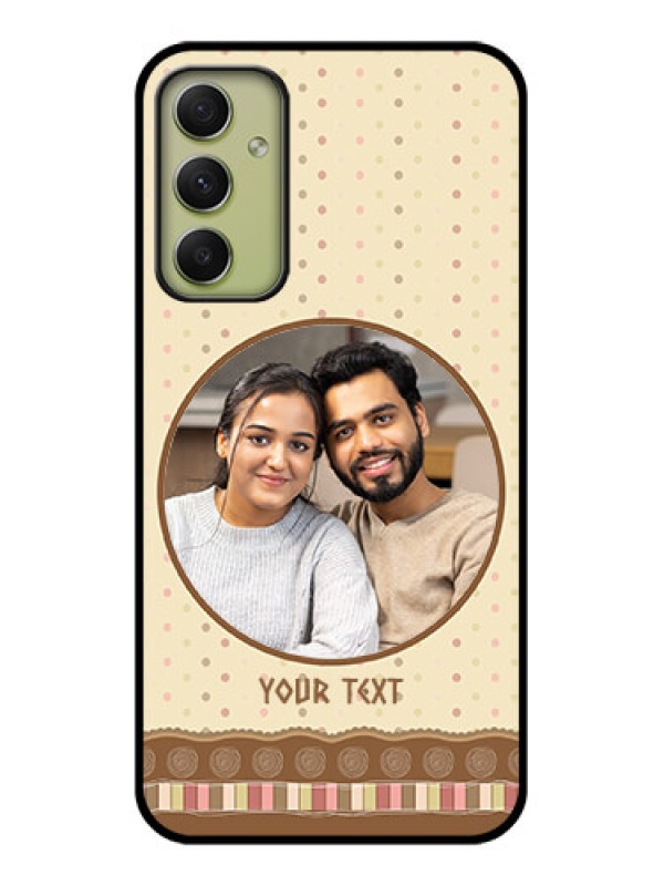 Custom Galaxy A34 5G Custom Glass Mobile Case - Brown Dotted Mobile Case Design