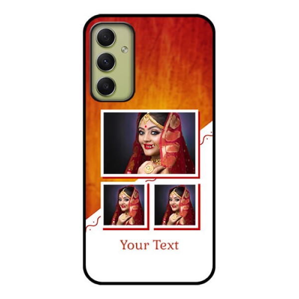 Galaxy A34 5G Custom Glass Phone Case - Wedding Memories Design