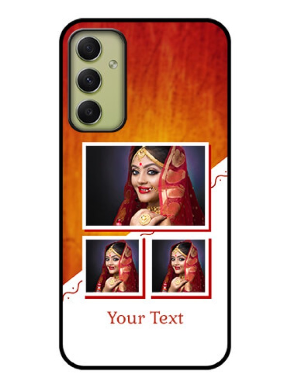 Custom Galaxy A34 5G Custom Glass Phone Case - Wedding Memories Design