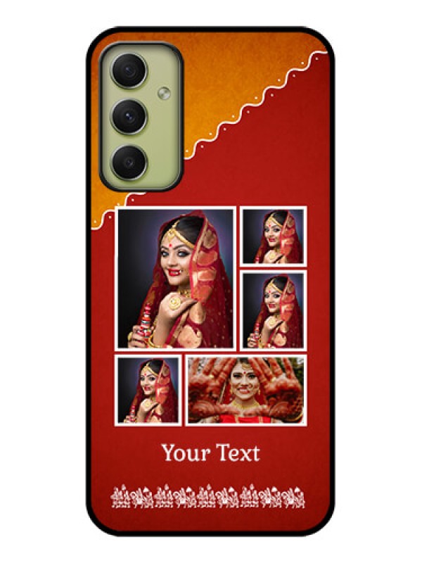 Custom Galaxy A34 5G Personalized Glass Phone Case - Wedding Pic Upload Design