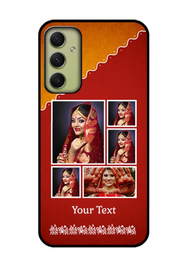 Galaxy A34 5G Personalized Glass Phone Case - Wedding Pic Upload Design