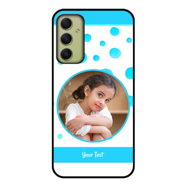 Galaxy A34 5G Photo Printing on Glass Case - Blue Bubbles Pattern Design Galaxy A34 5G Photo Printing on Glass Case - Blue Bubbles Pattern Design