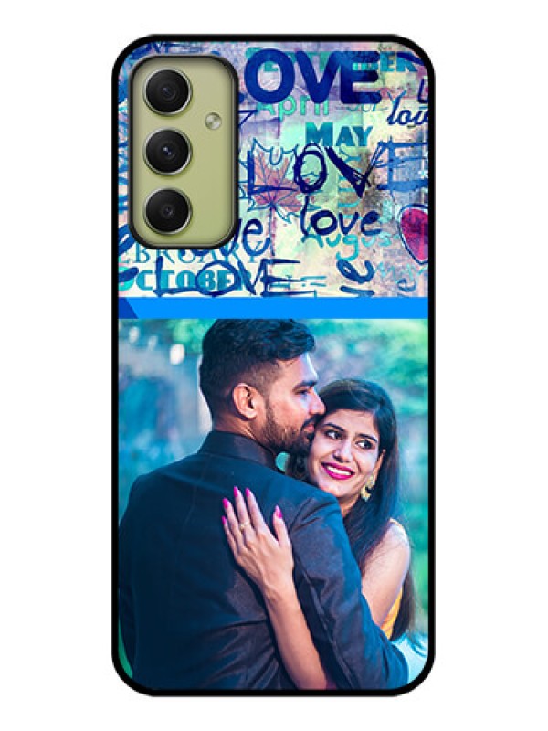 Custom Galaxy A34 5G Custom Glass Mobile Case - Colorful Love Design