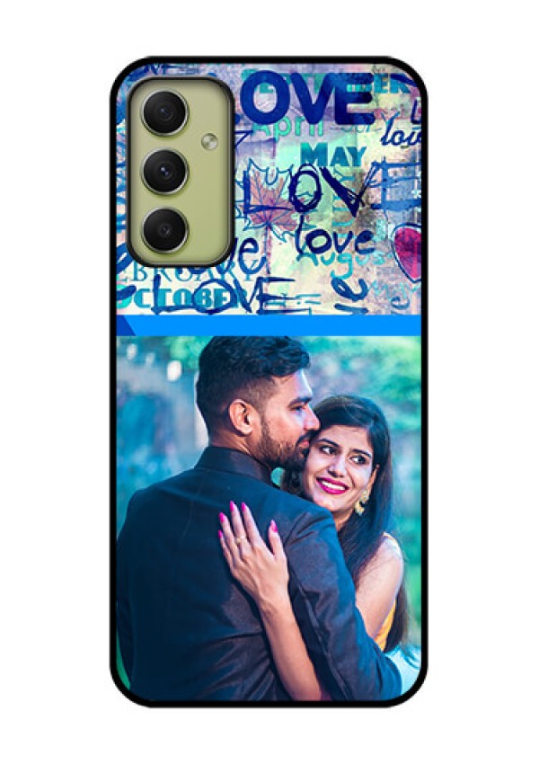 Galaxy A34 5G Custom Glass Mobile Case - Colorful Love Design